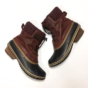 Sorel Slimpack II Lace Boot Burgundy 10